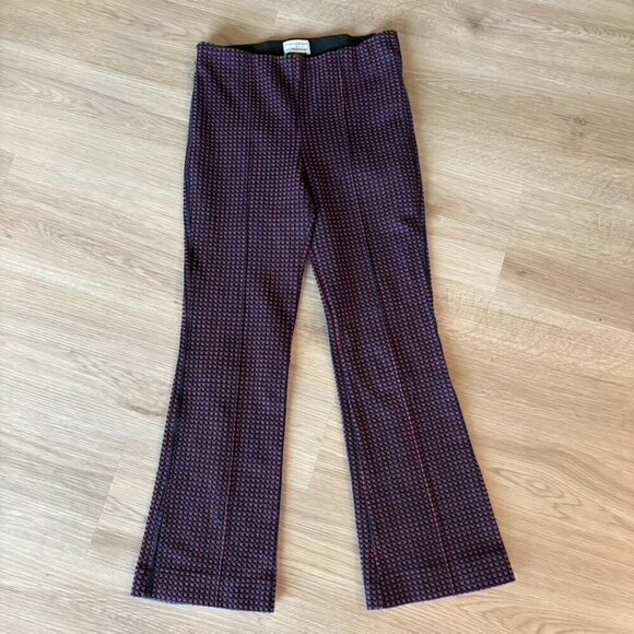 Anthropologie the essential crop flare Blue Maroon Stretch Pull on XS - Picture 2 of 9